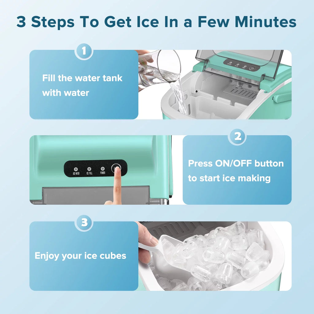 Portable Countertop Ice Maker with Handle, 26lbs/24H, Black G47452
