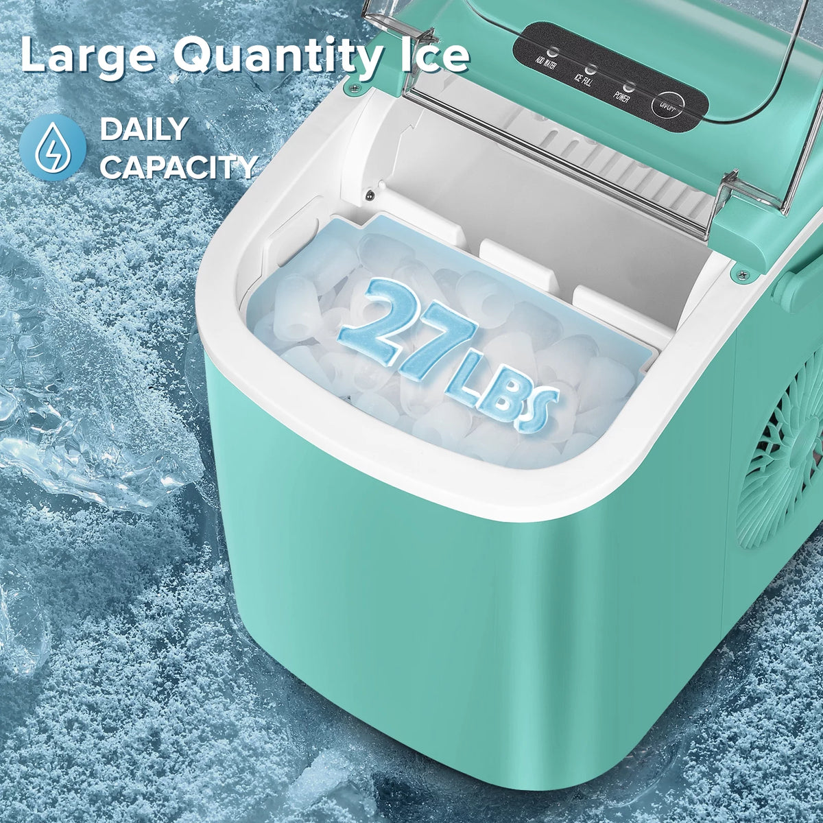 Portable Countertop Ice Maker with Handle, 26lbs/24H, Black G47452
