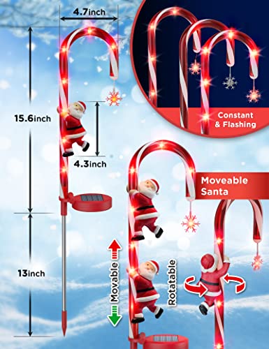 Solar Christmas Candy Cane Pathway Marker Lights 2 Pieces Z58375