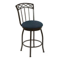Dark Blue Faux Leather Metal Swivel Barstool N233833