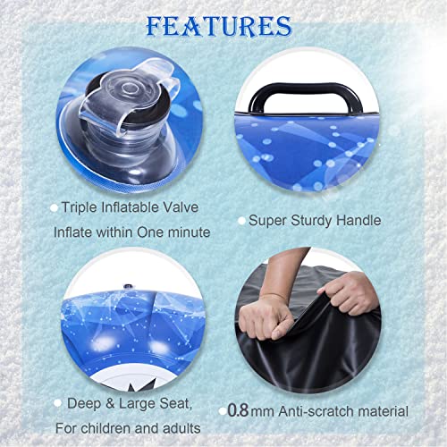 47 Inch Inflatable Snow Sled with Carrying Bag D2813
