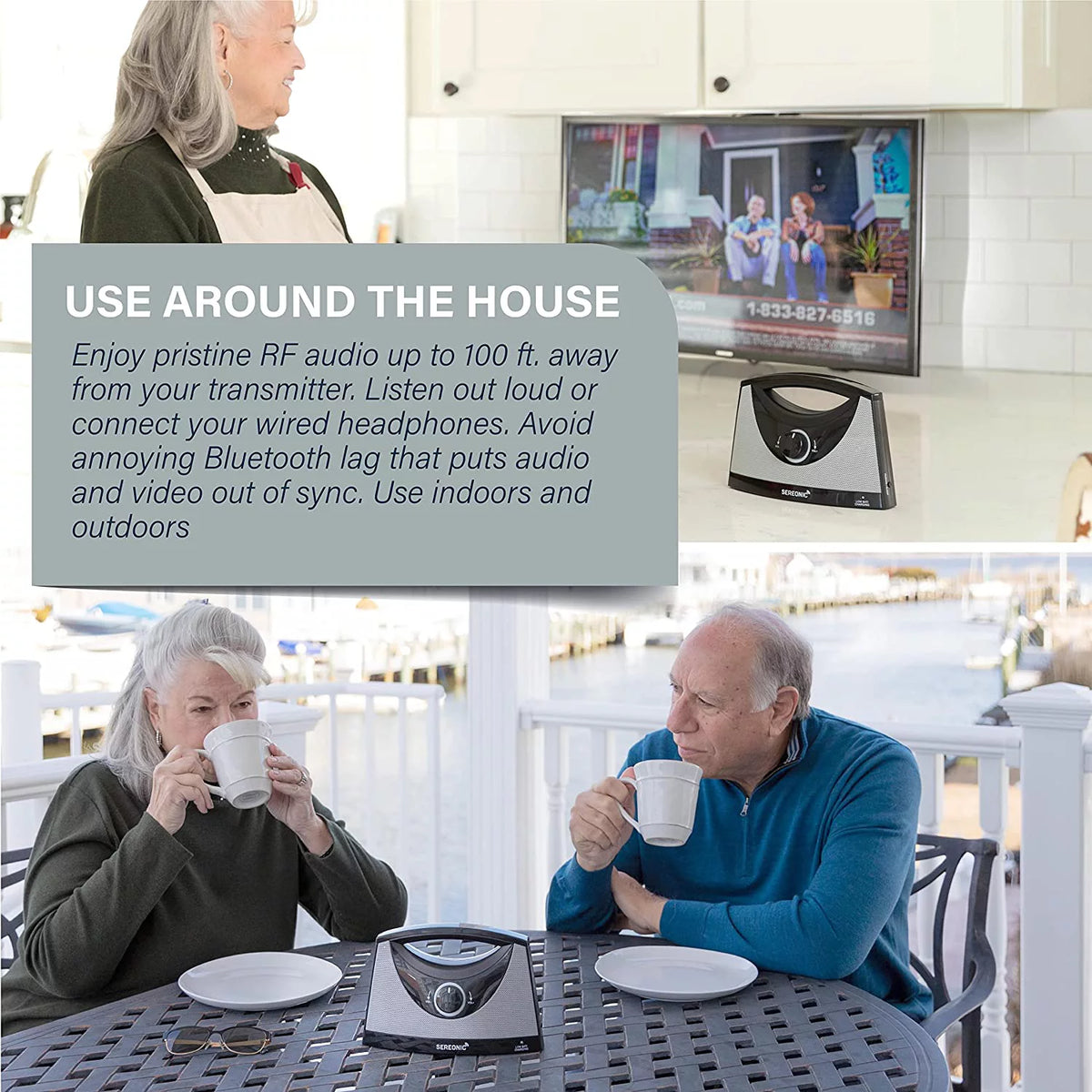 Portable Wireless TV Speakers (Black/Silver) Z7290