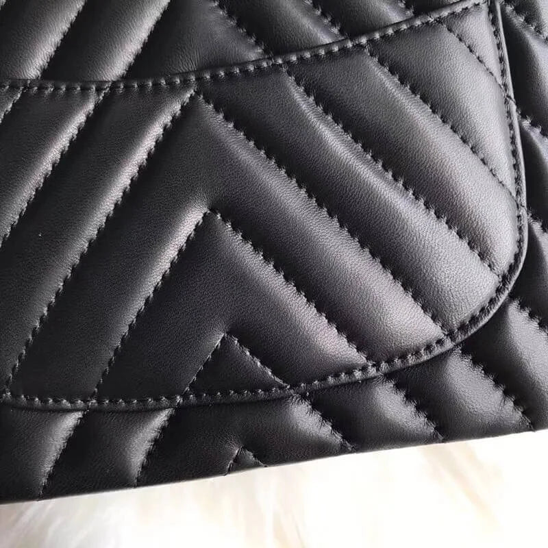Lambskin Chevron Flap Bag J896
