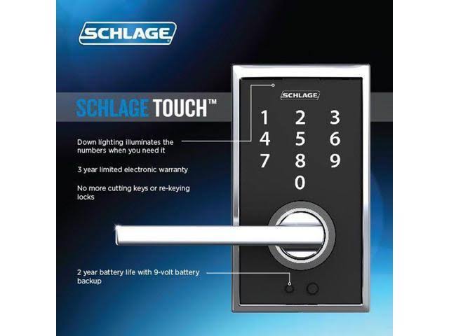 Satin Nickel Keyless Touchscreen Lever F563