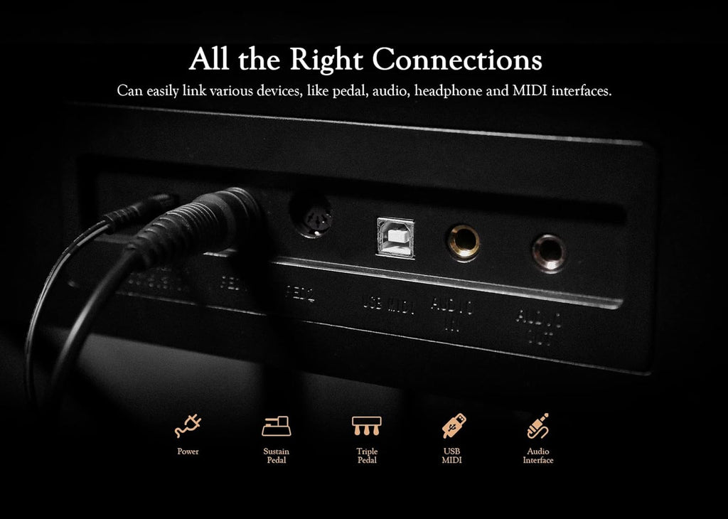 88-Key Semi-Weighted Digital Piano Keyboard with Sustain Pedal S213614