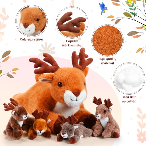 16 Inch Plush Deer Stuffed Animal Set with 4 Little Plush Z8540