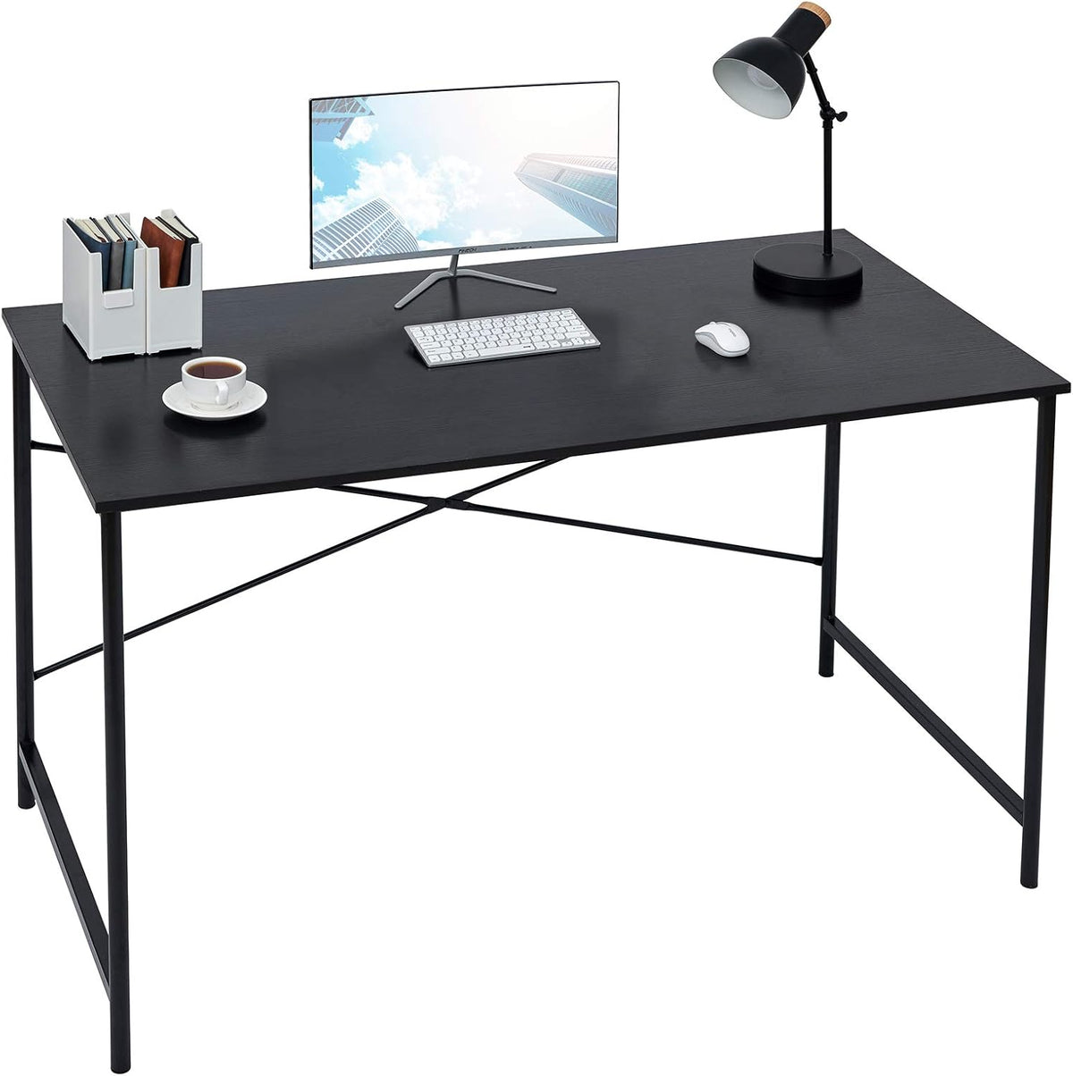 Oak Tabletop with Black Frame Writing Desk R61634