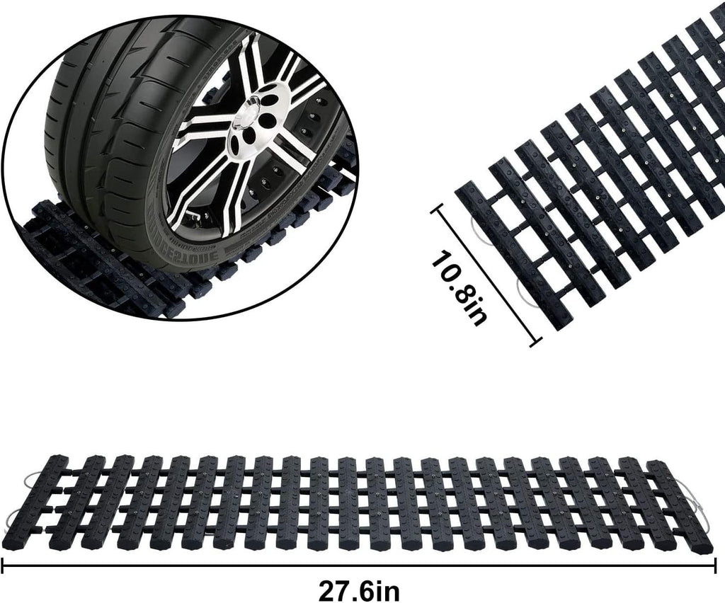 Tire Traction Mats Portable for Snow Ice Mud and Sand 2PCS 27.6in H87394