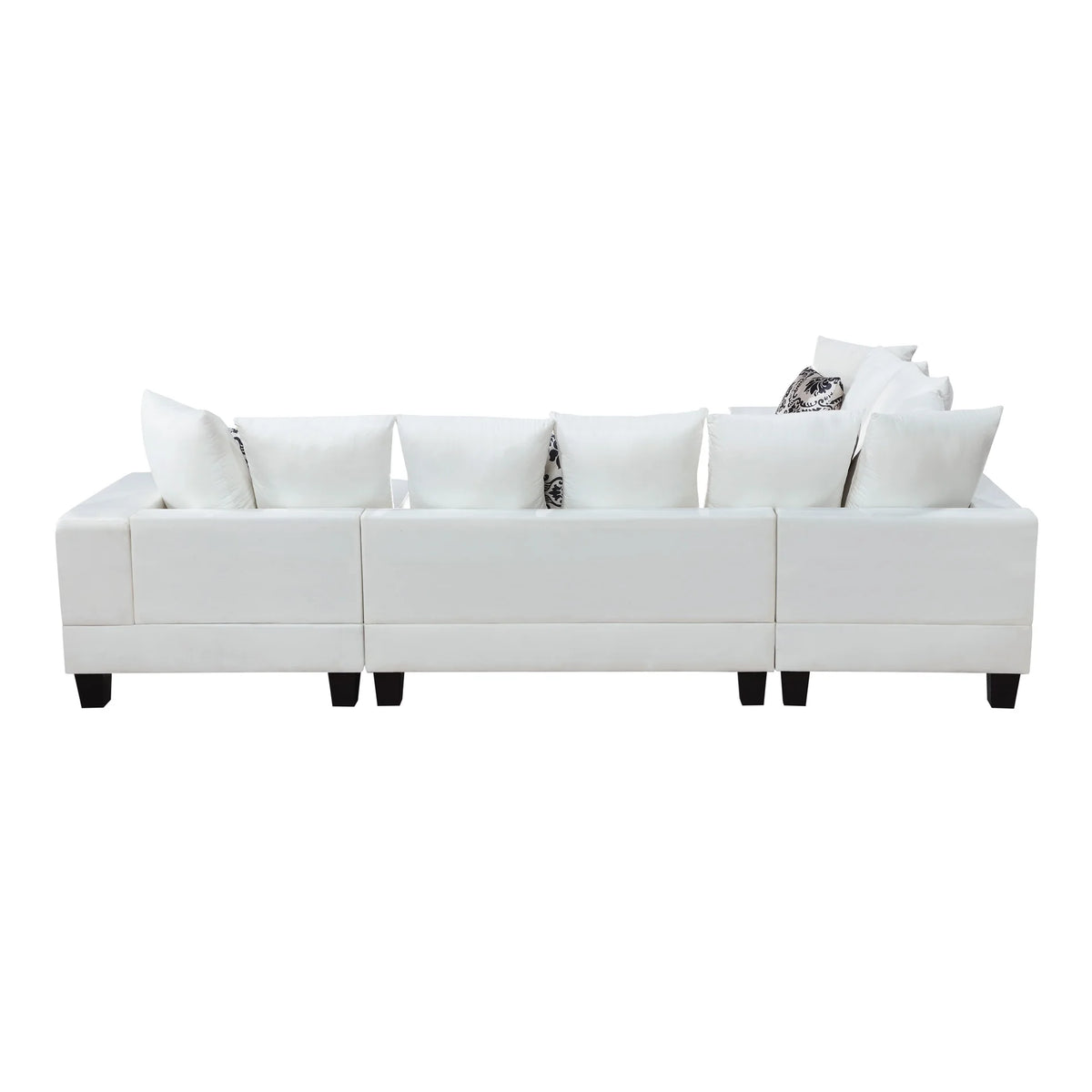 U Shape Velvet Sectional Sofa with Pillows and Chaise Lounge O856