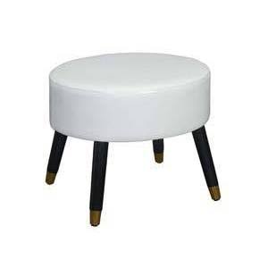 White Faux Leather Ottoman Stool X862