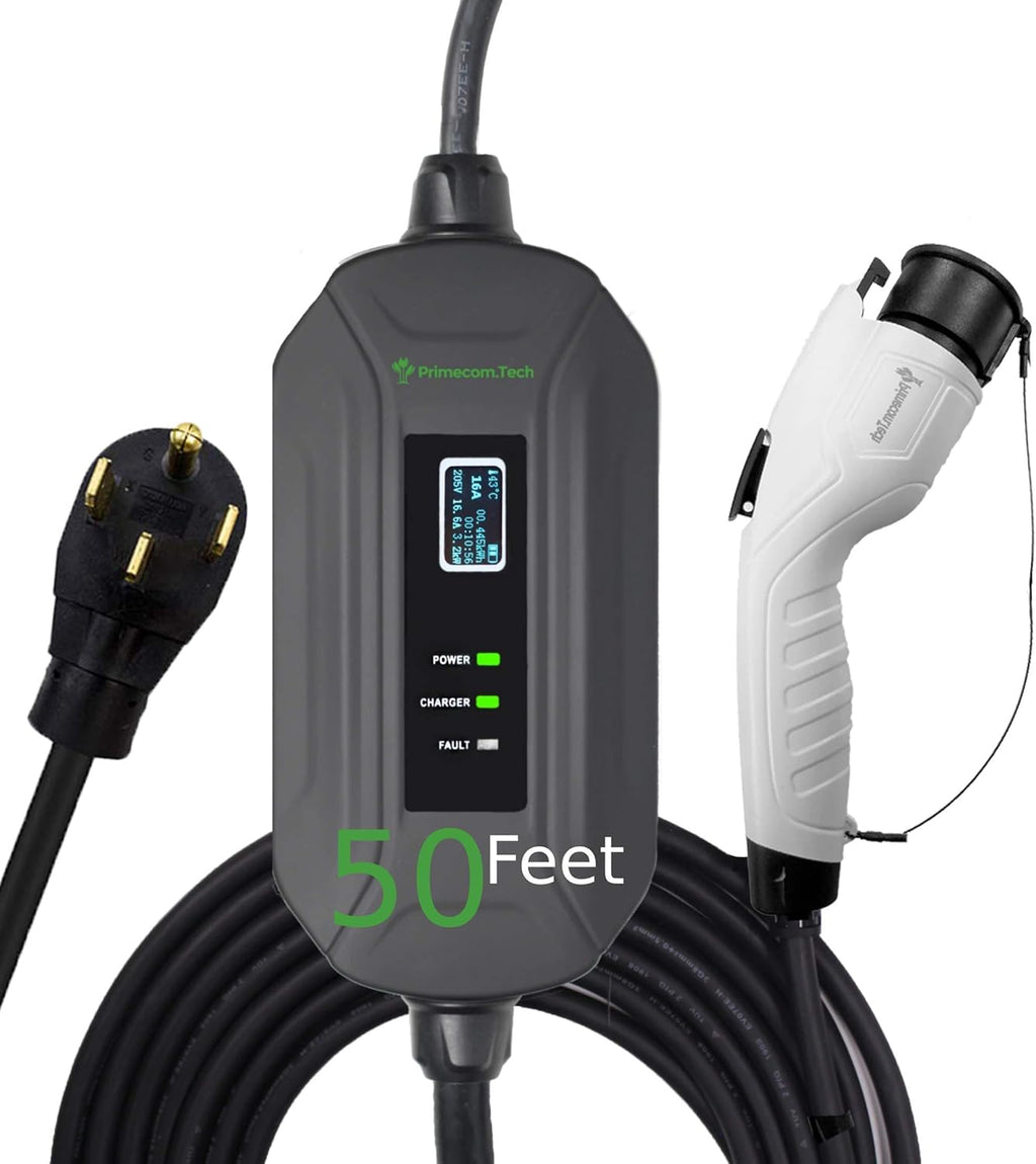 Portable Level 2 Electric Vehicle Charger, 16Amp, 30 Feet T81585