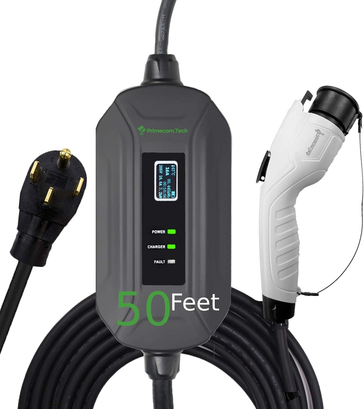 Portable Level 2 Electric Vehicle Charger, 16Amp, 30 Feet T81585