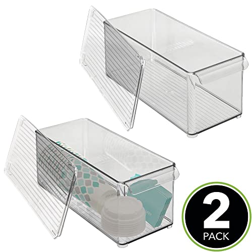 Clear Plastic 2 Pack Food Storage Container Bin with Lid I58764