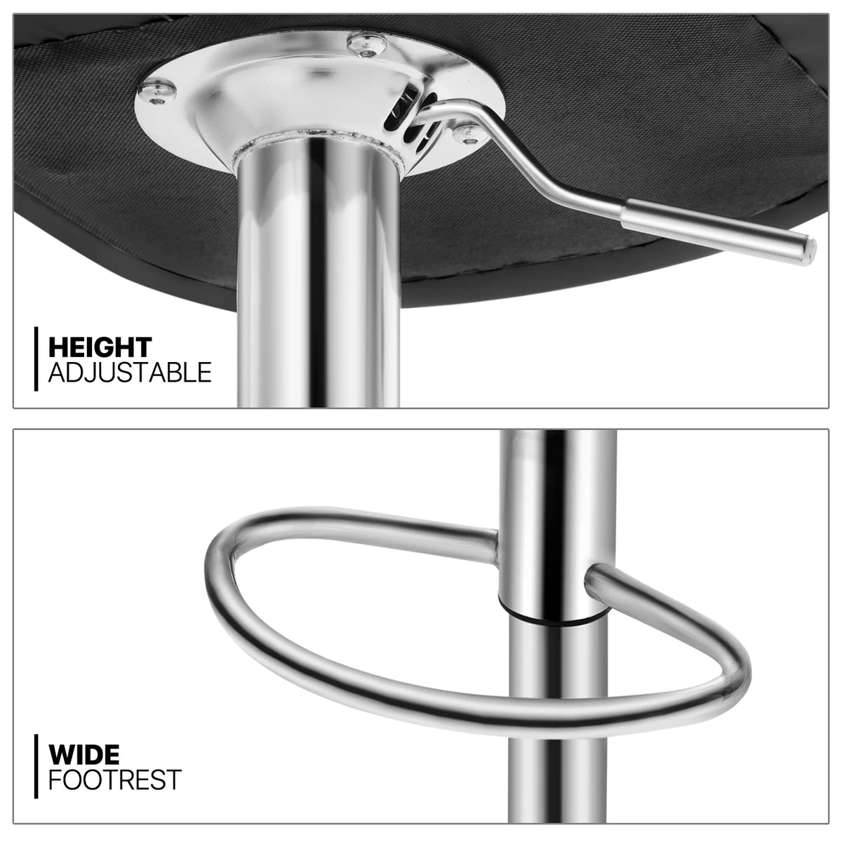 Set of 4 Adjustable Swivel Bar Stools Faux Leather, Orange N397