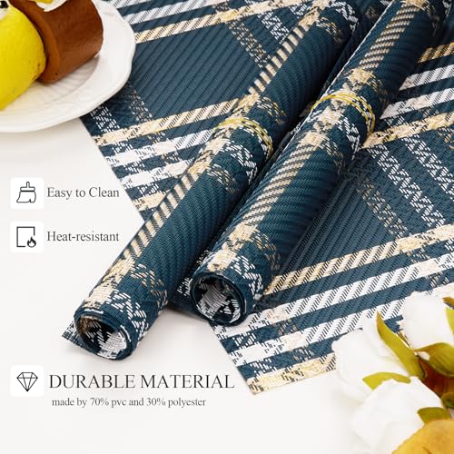 Gold Placemats Set of 6 Rectangle Vinyl Table Mats U3946