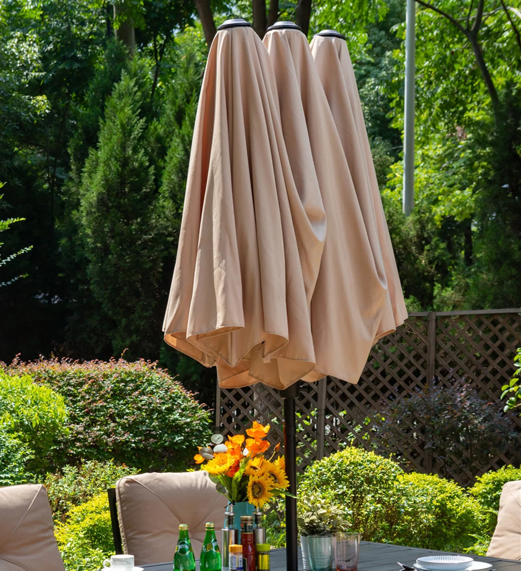 13 ft Double Sided Beige Patio Umbrella G710073
