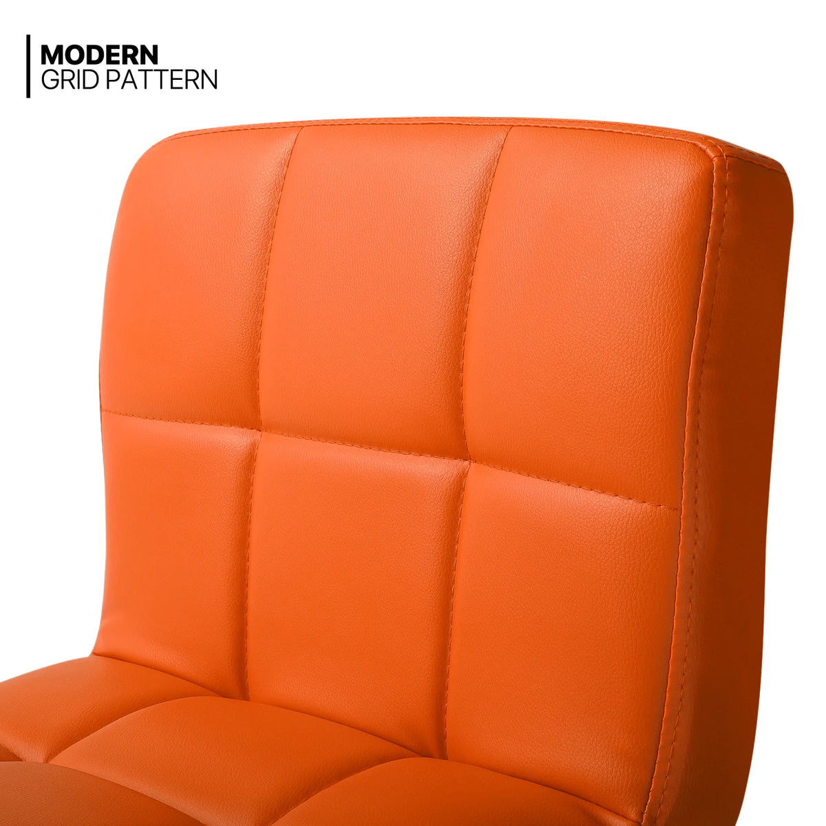 Set of 4 Adjustable Swivel Bar Stools Faux Leather, Orange N397