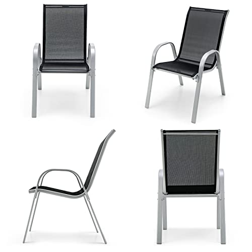 Set of 4 Stackable Metal Patio Chairs T185