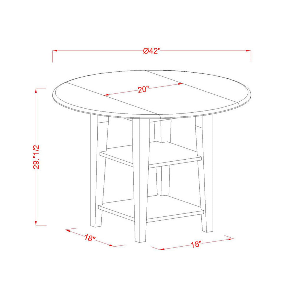 3-piece Dining Set with Wood Seat in Black/Cherry P80382