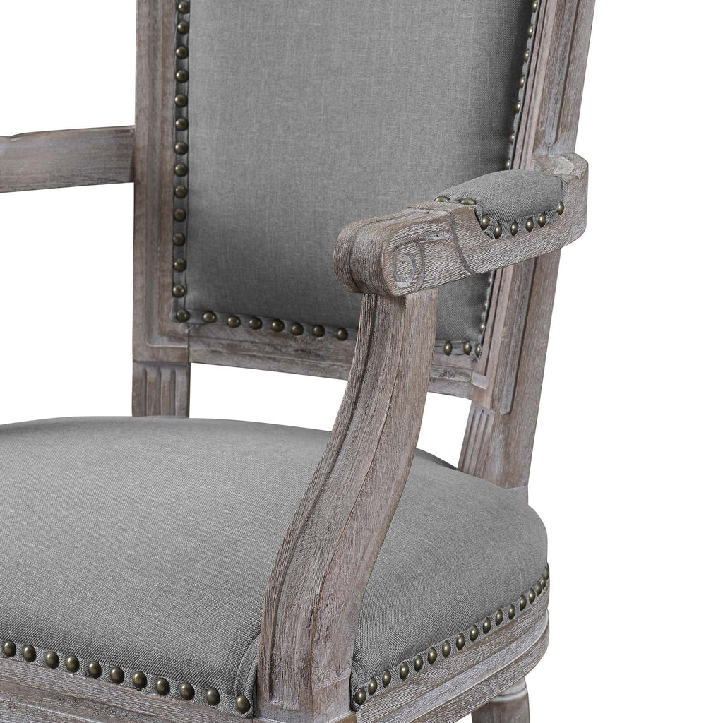 Light Grey Fabric Wood Armchair S77294