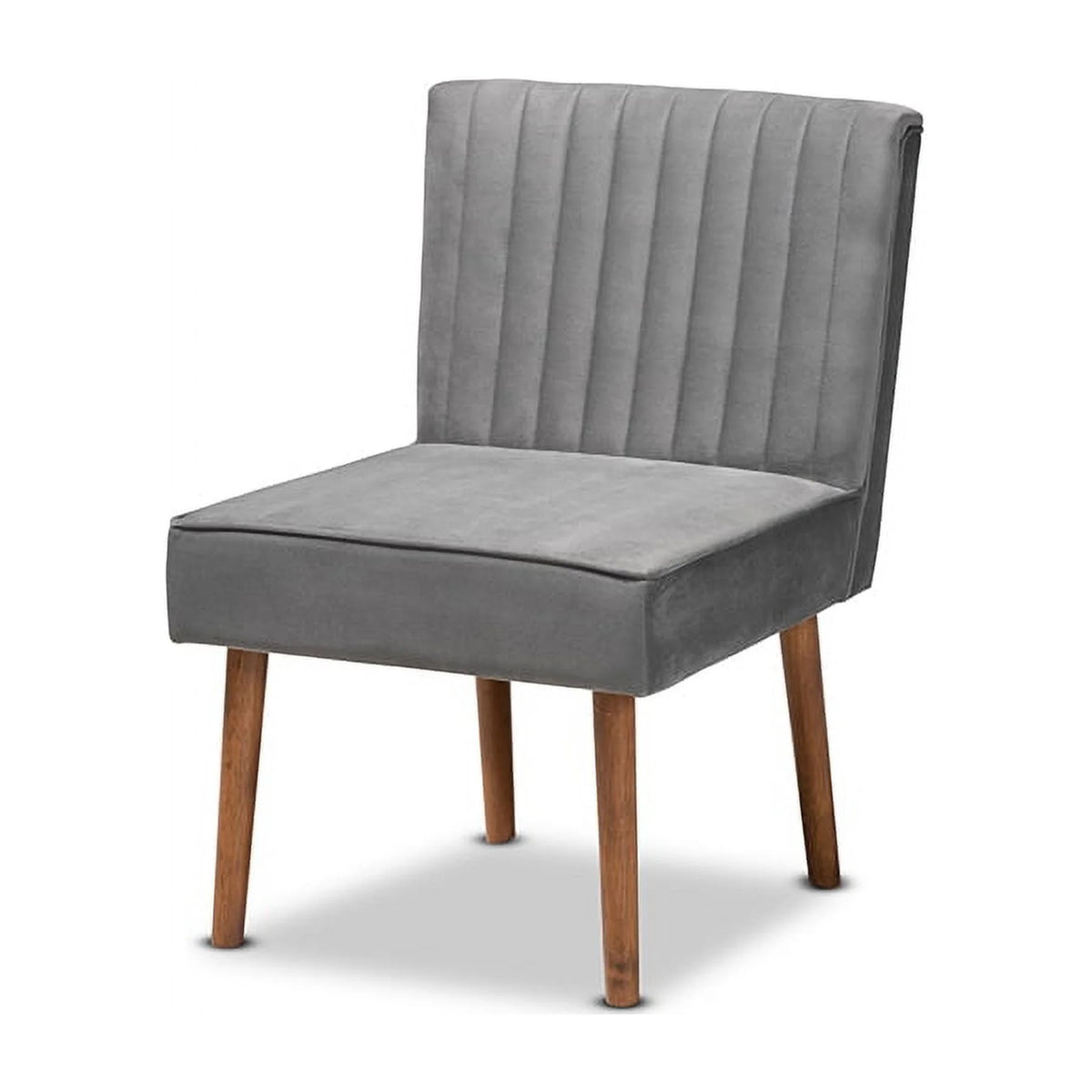 Grey Velvet Upholstered Wood Dining Chair C26110