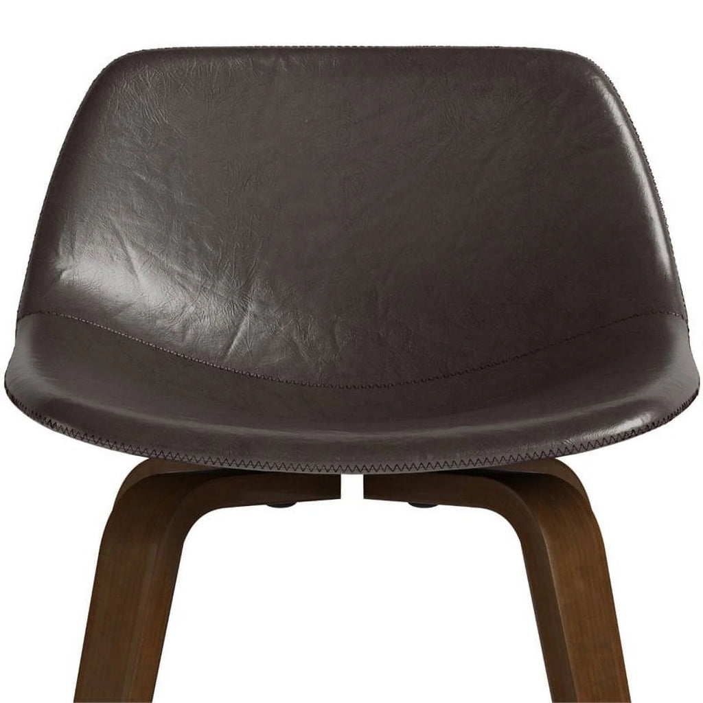 Brown Faux Leather Counter Stool Set of 2 T208