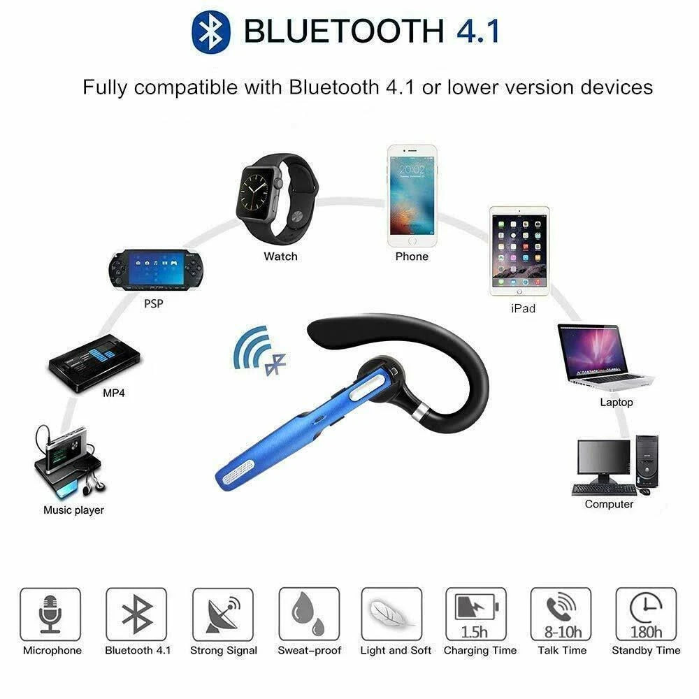 Wireless Bluetooth Headset with Noise Canceling Mic N838990