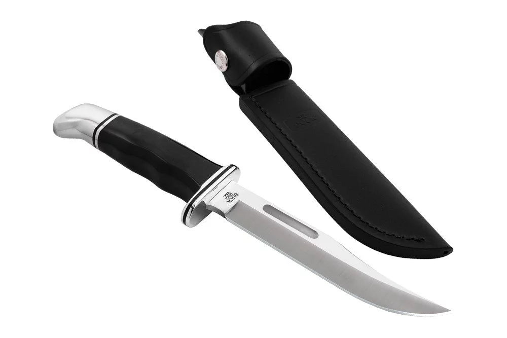 Black Fixed Blade Knife with Leather Sheath Y581