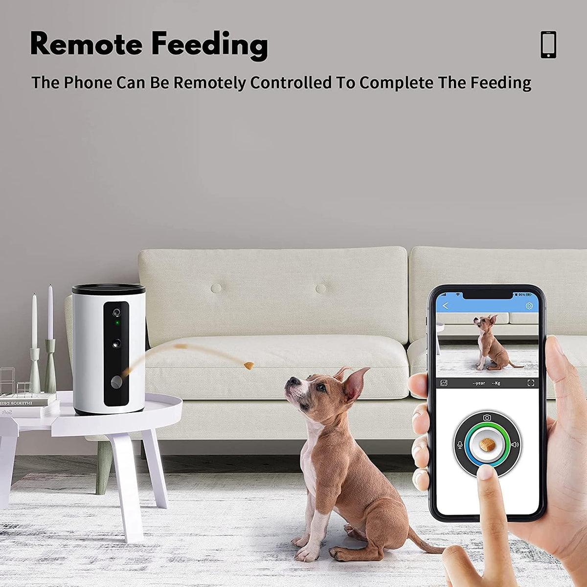 Smart Pet Camera Dog Treat Dispenser with Night Vision Two Way Audio W95975
