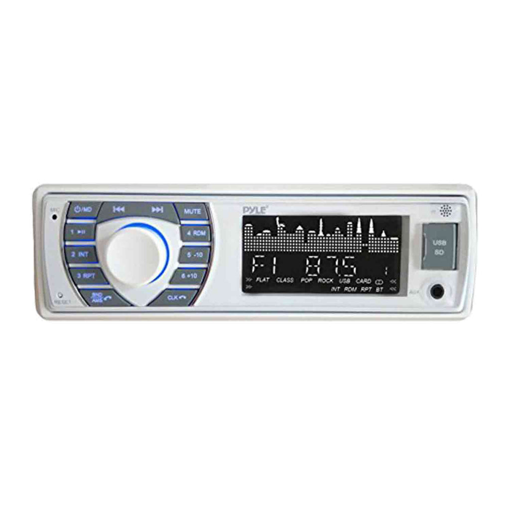 Marine Receiver Stereo with 2-Way 180W 6.5" Loud-SPKR (3-Pairs), Marine Antenna, 4-Chan Amplifier & 50' 16G SPKR Wire H153