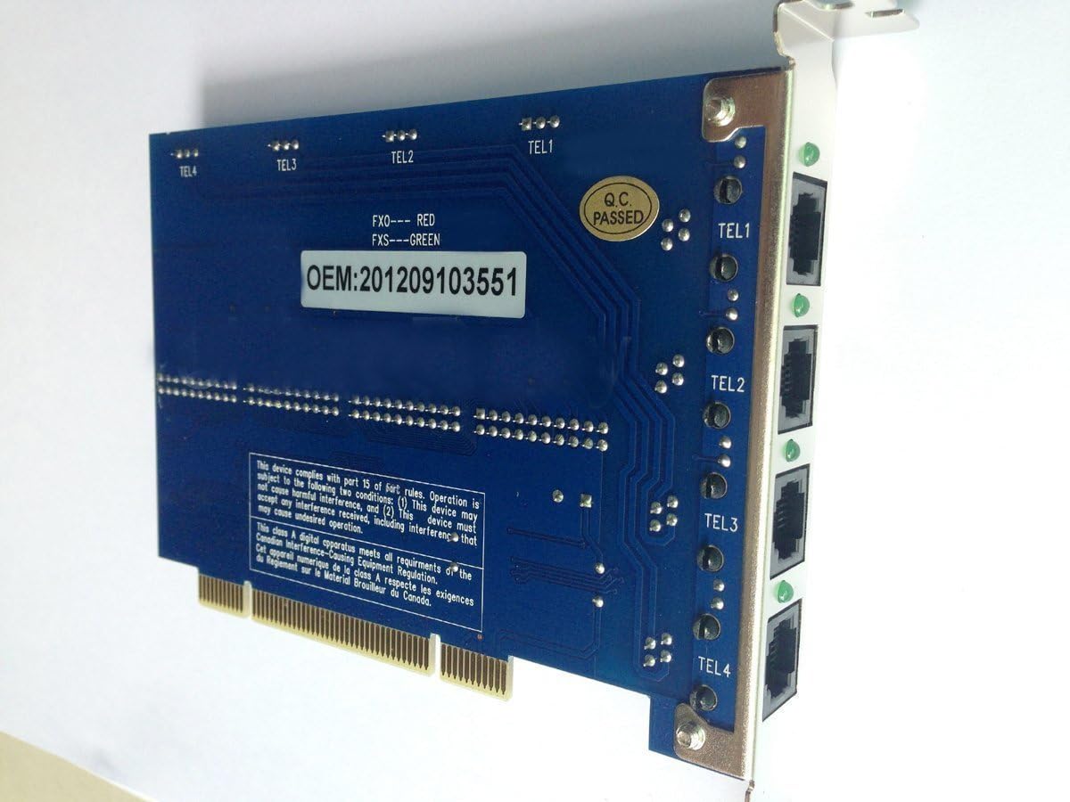 4 Port Analog PCI Card with 1 FXS + 3 FXO Ports S2362