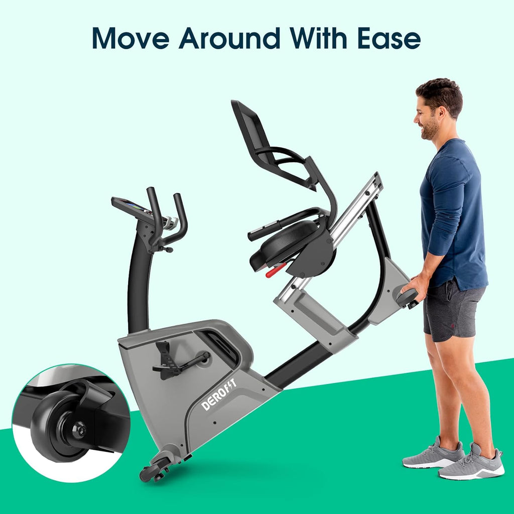 Recumbent Exercise Bike Electromagnetic, 32 Levels Resistance, Adjustable Seat, Oversized Pedal, 330Lbs Weight Capacity N4182