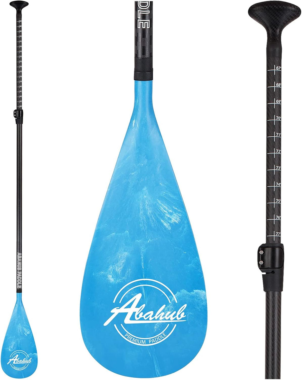 Carbon SUP Paddles, 3-Piece Adjustable Carbon Fiber Shaft 68 - 84, with Carrying Bag R71082