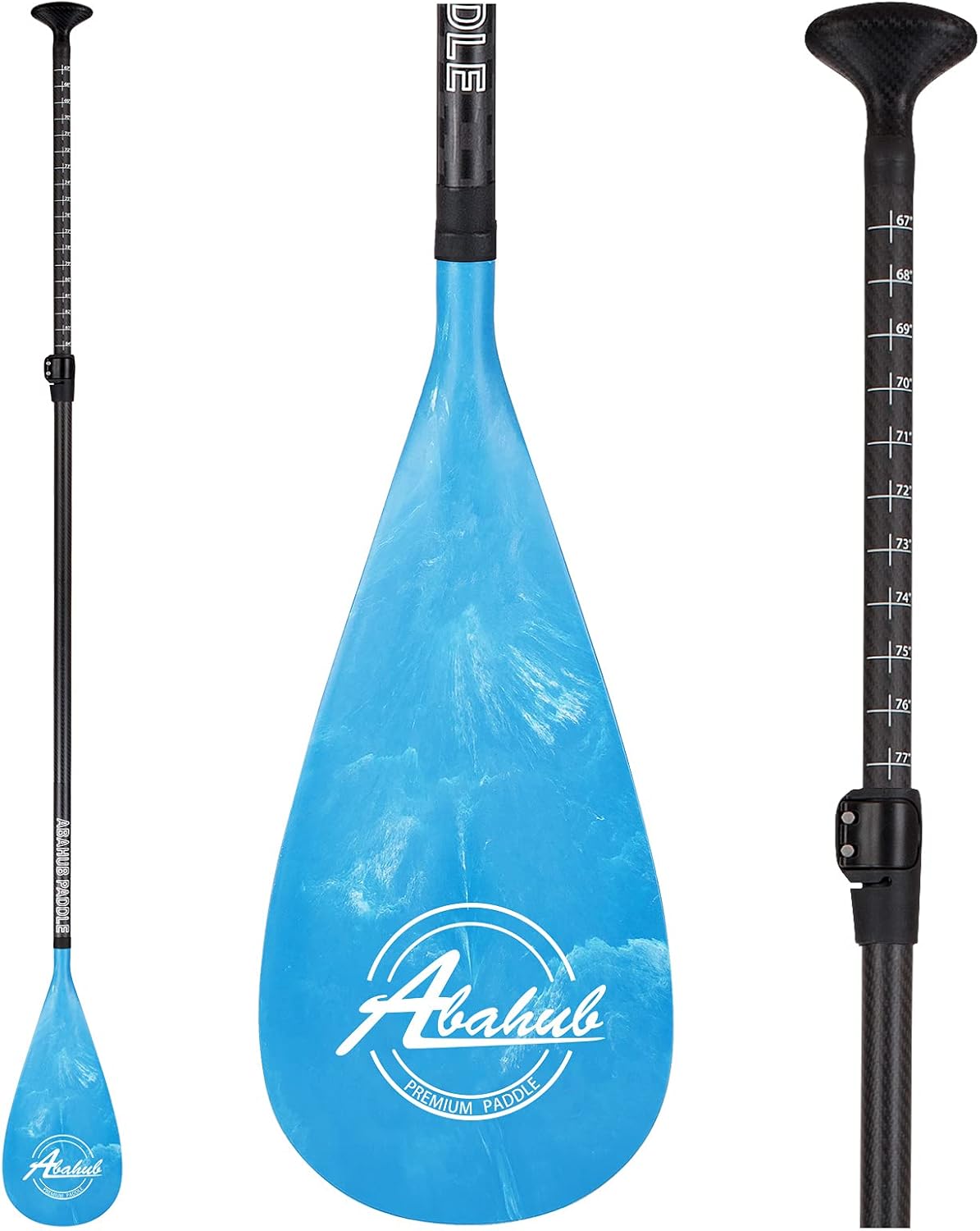 Carbon SUP Paddles, 3-Piece Adjustable Carbon Fiber Shaft 68 - 84, with Carrying Bag R71082