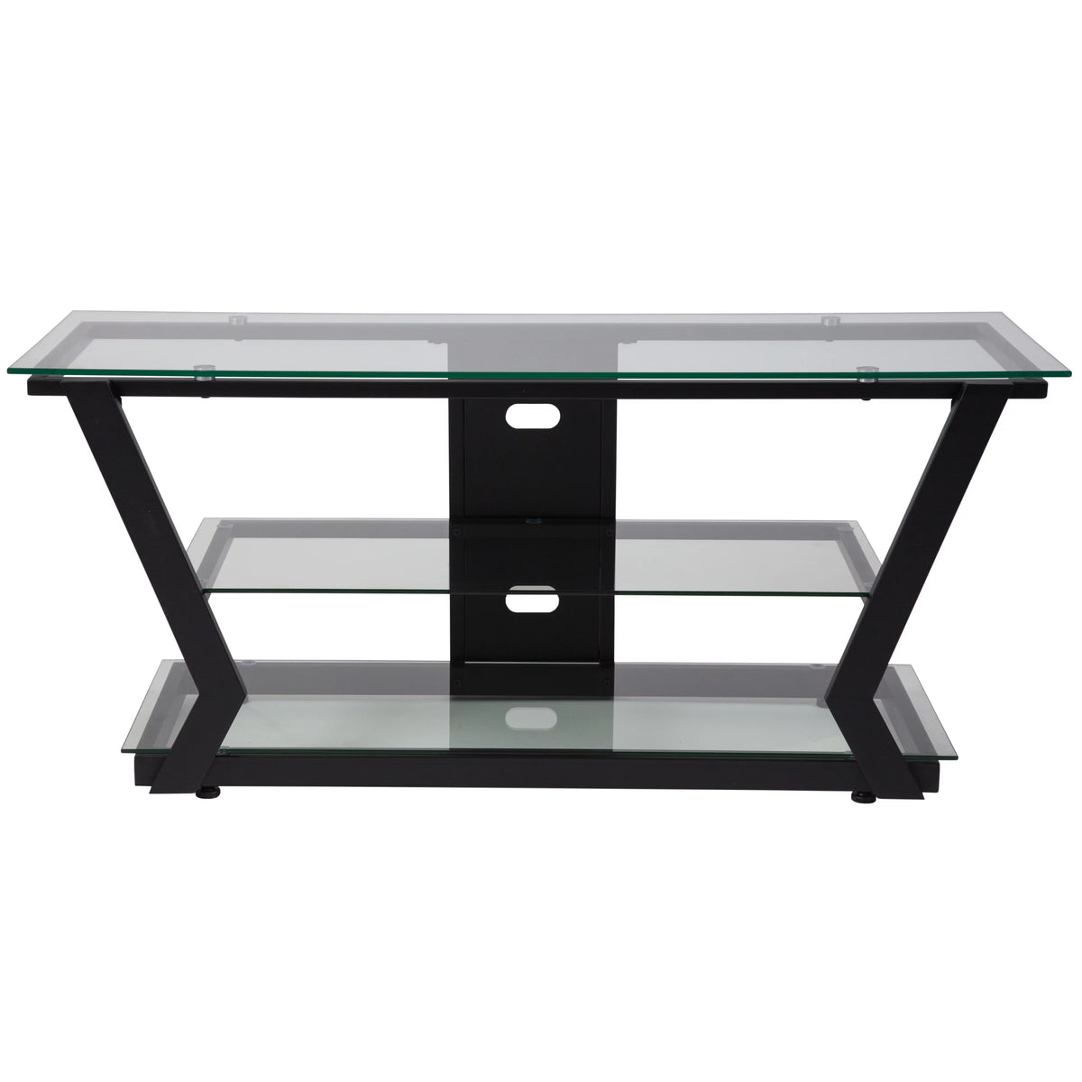 Glass TV Stand with Black Metal Frame Z191