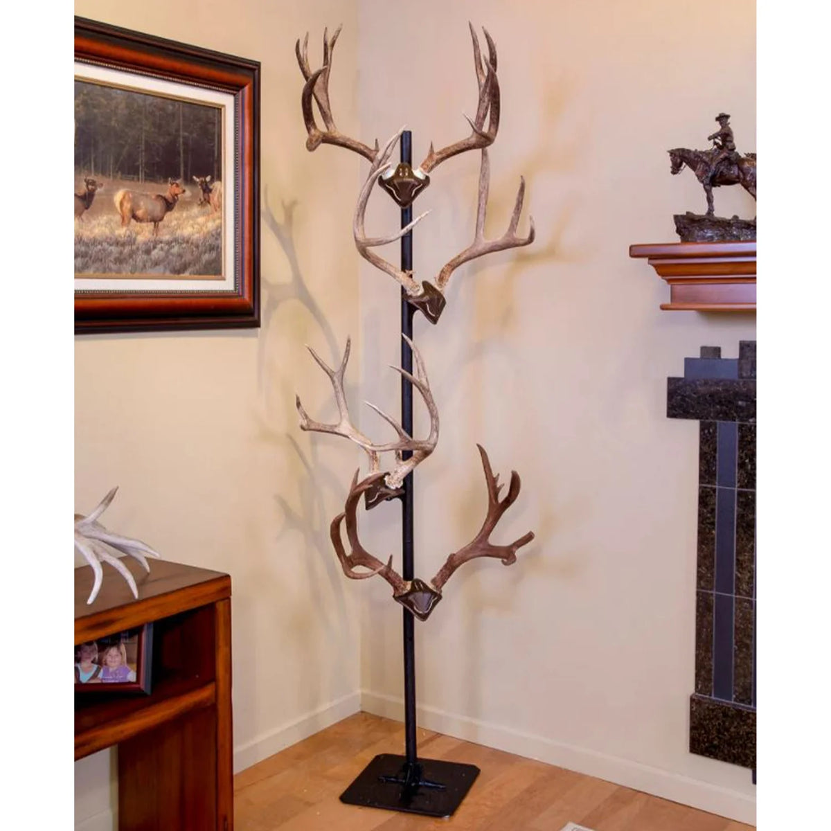 Black Trophy Tree Floor Display with 5 Mounting Brackets Q6724