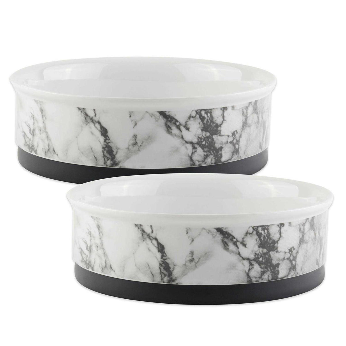 White Marble Pet Bowl Set of 2 W470