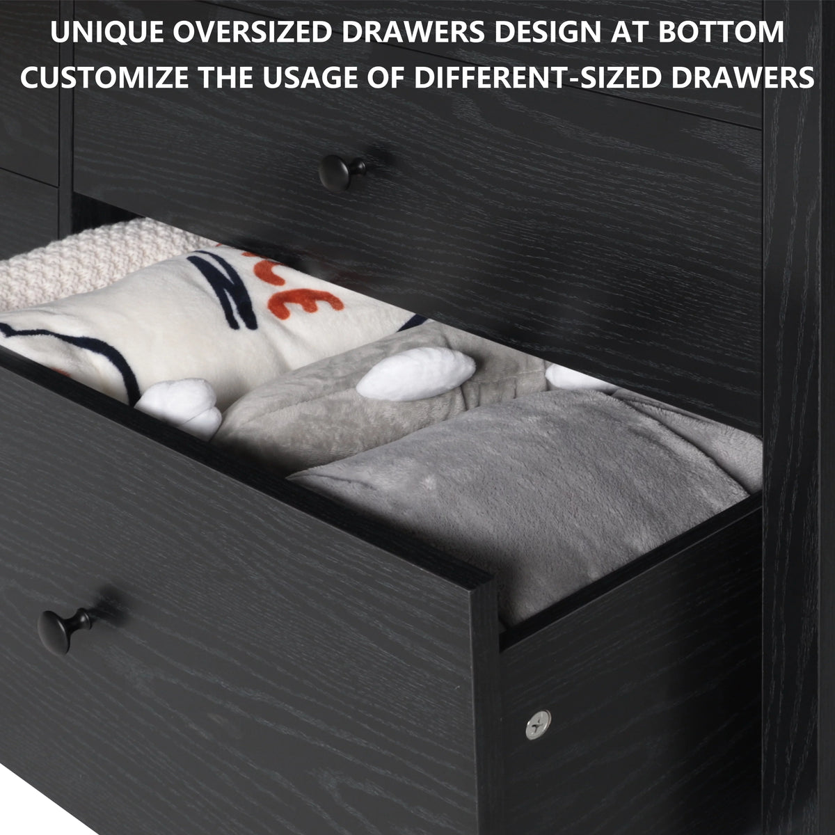 Black 6 Drawer Dresser Chest Y84215