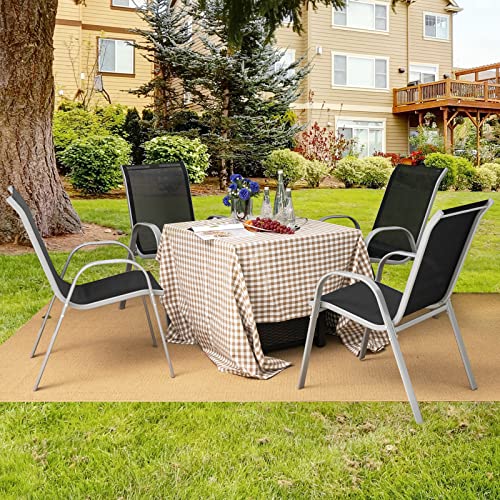 Set of 4 Stackable Metal Patio Chairs T185