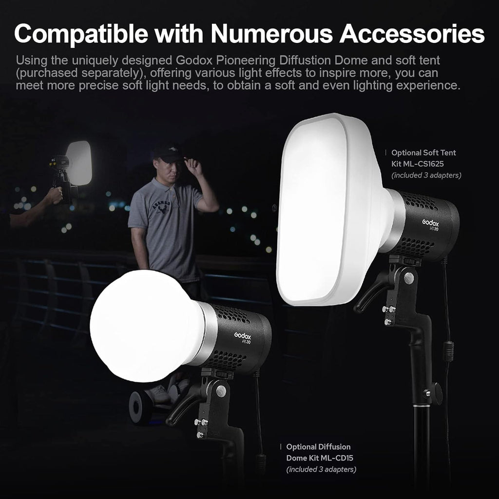ML30 LED Video Light 5600K CRI96+ TLCI 97+ G2375