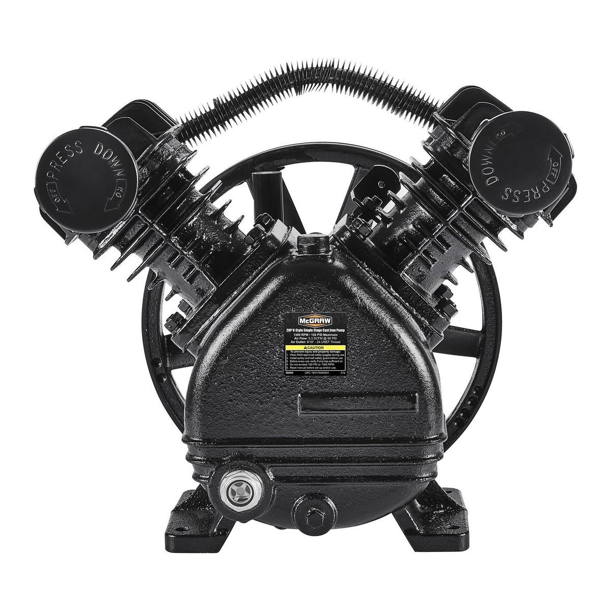 2 HP 155 PSI Cast Iron Air Compressor Pump H5557