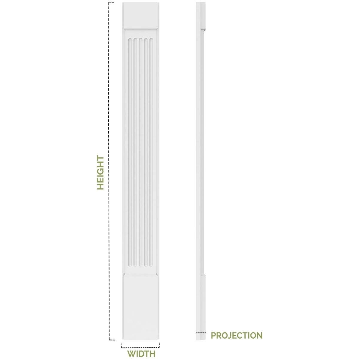 8x22W x 120x22H x 2x22P Raised Panel PVC Pilaster with Decorative Capital & Base (Pair) U72278