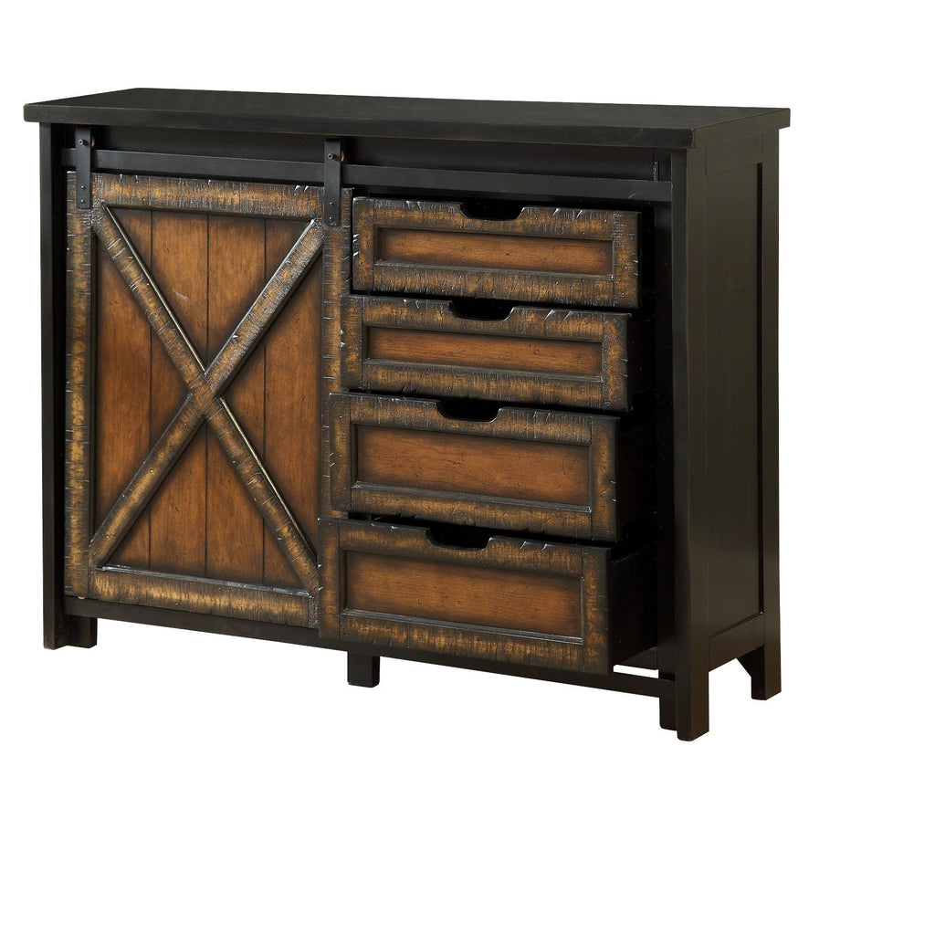 Four Drawer One Sliding Door Media Cabinet F2345