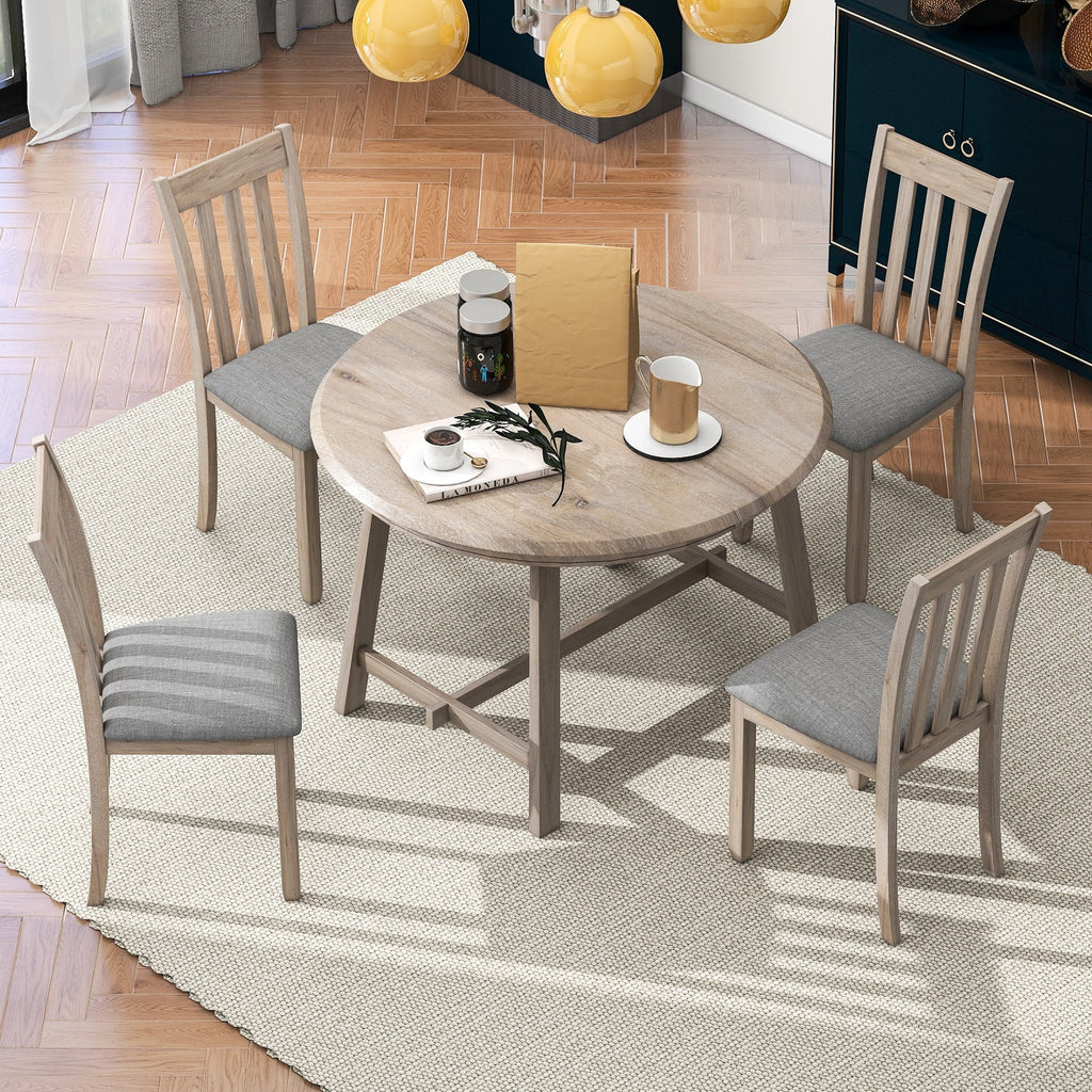 5-Piece Wooden Dining Table Set with 4 Chairs P29519