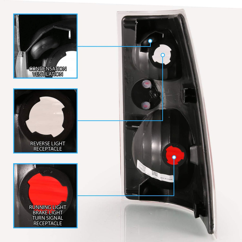Black Replacement Brake Tail Lights Set B656208
