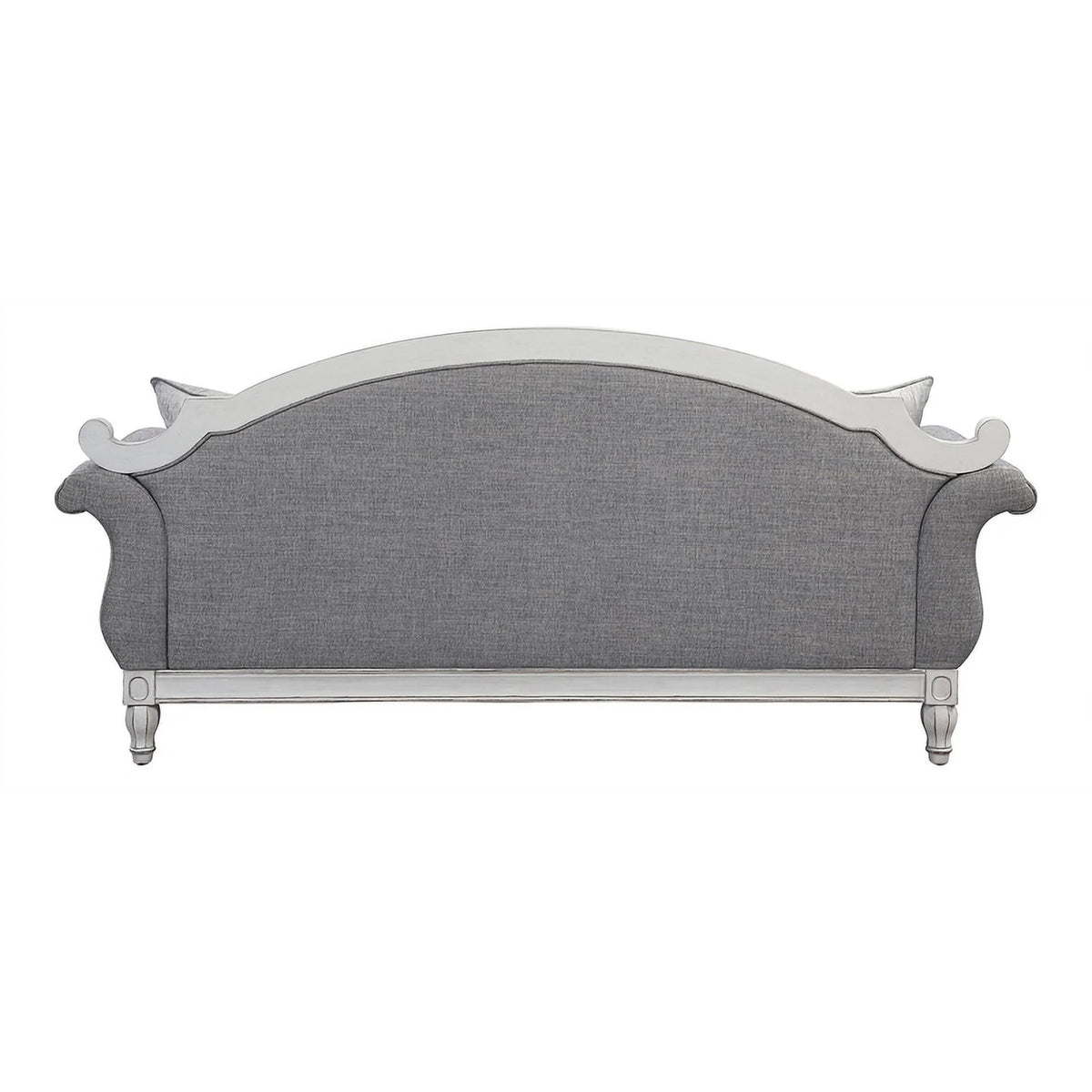 Tufted Fabric Sofa with 4 Pillows in Gray/Antique White T761176