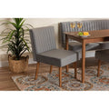 Grey Velvet Upholstered Wood Dining Chair C26110