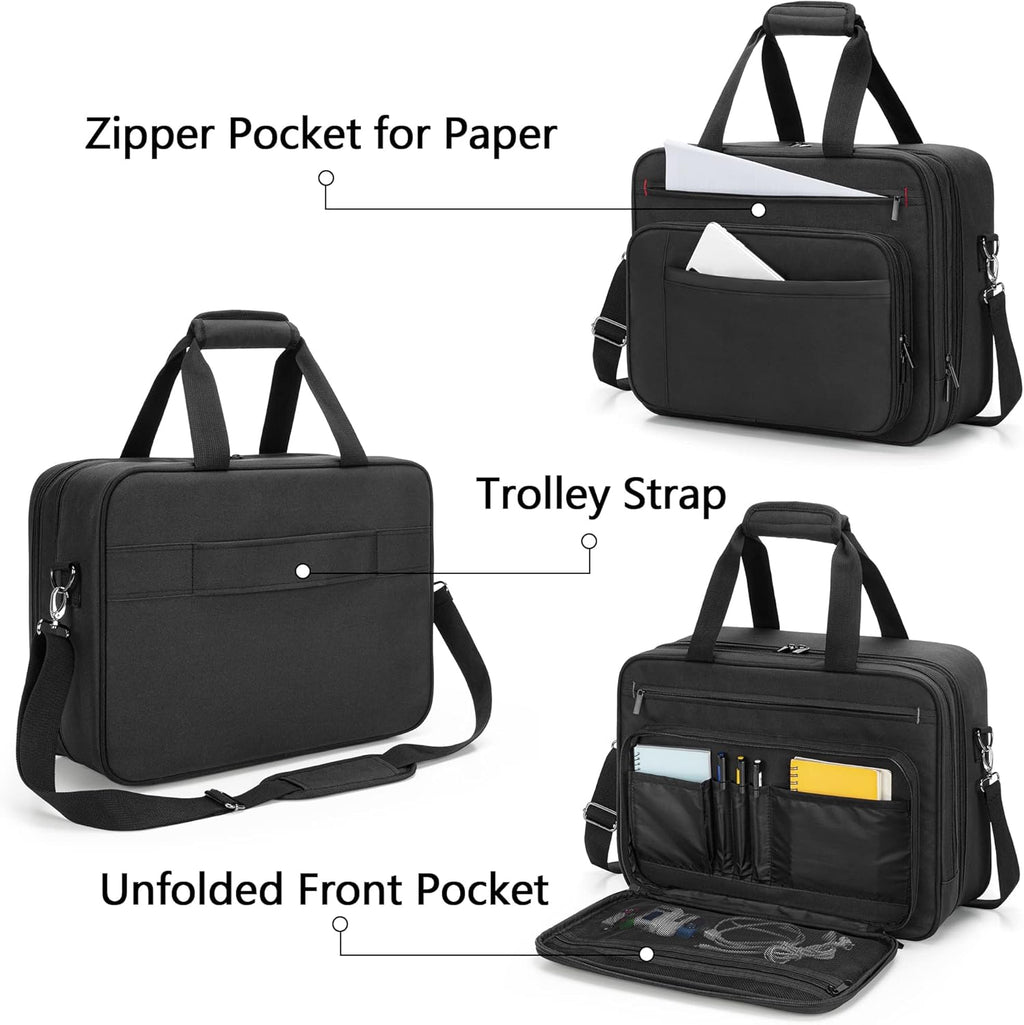 Double-layer Portable Printer Storage Bag with Laptop Layer and Shoulder Strap V17109