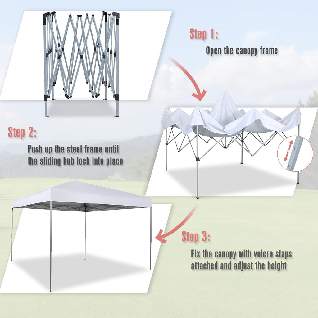 10 x 10ft Blue Pop Up Canopy Tent with Carry Bag J188