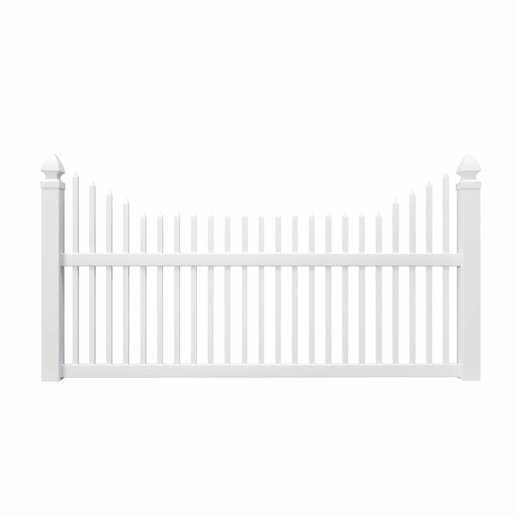 White Vinyl Picket Fence Panel U95022